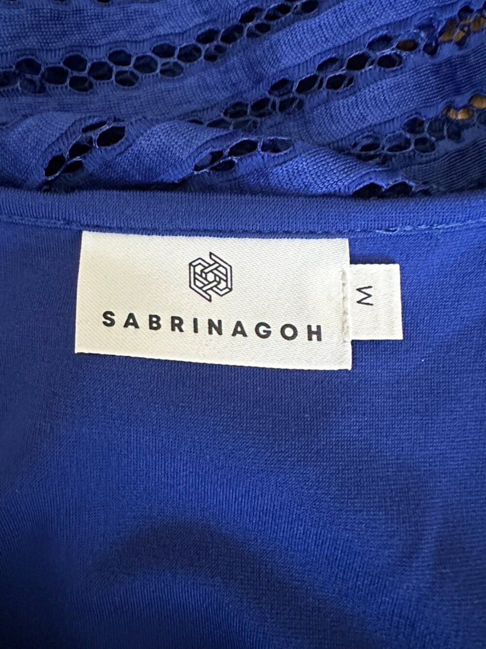 NWOT SABRINAGOH Sue Flair Dress Electric Blue Lace Maxi M - Picture 4 of 5